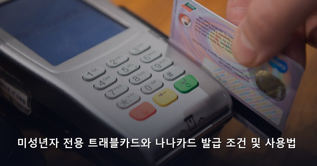 미성년자 전용 트래블카드와 나나카드 발급 조건 및 사용법