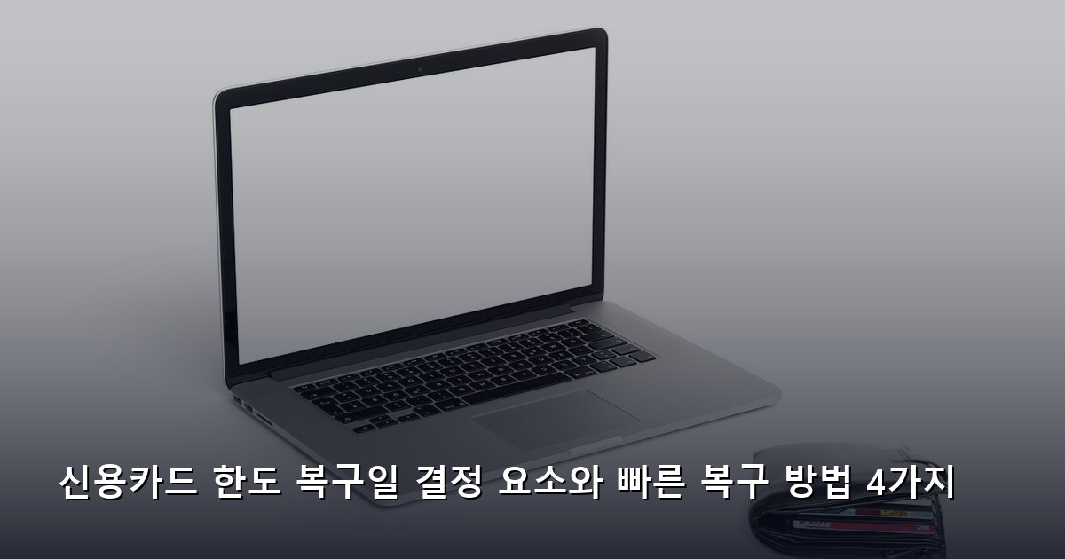 신용카드 한도 복구일 결정 요소와 빠른 복구 방법 4가지